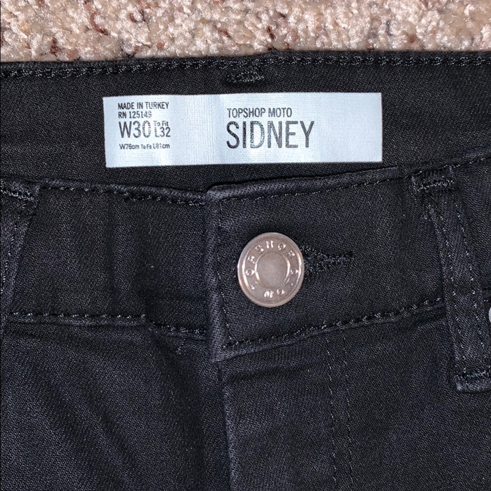 NWOT Topshop Moto Sidney Black Sidney Jeans